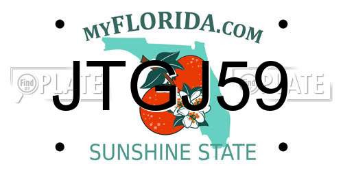 JTGJ59 Florida License Plate