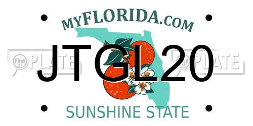 JTGL20 Florida License Plate