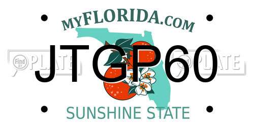 JTGP60 Florida License Plate
