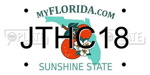 JTHC18 Florida License Plate