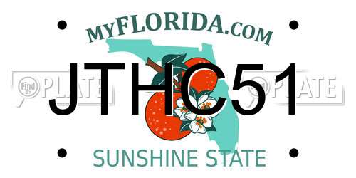 JTHC51 Florida License Plate