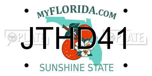 JTHD41 Florida License Plate