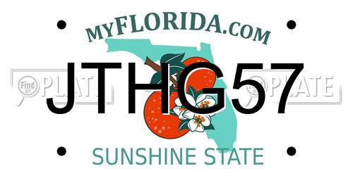 JTHG57 Florida License Plate