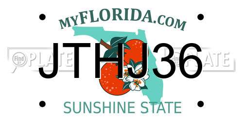 JTHJ36 Florida License Plate
