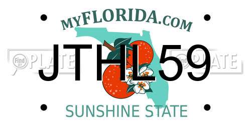 JTHL59 Florida License Plate
