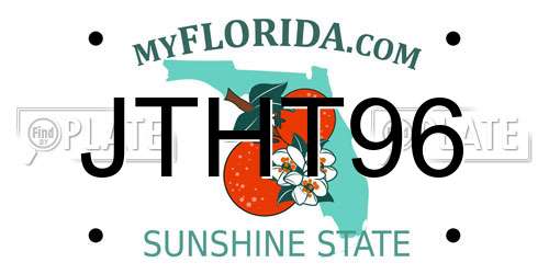 JTHT96 Florida License Plate