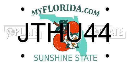JTHU44 Florida License Plate