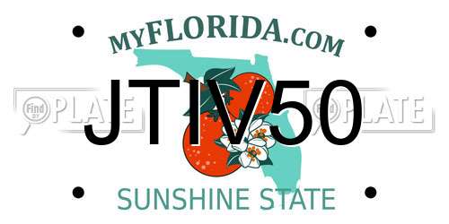JTIV50 Florida License Plate