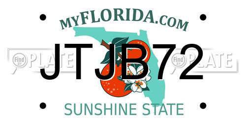 JTJB72 Florida License Plate