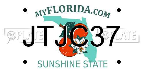 JTJC37 Florida License Plate