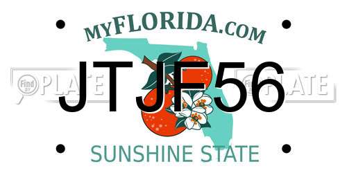 JTJF56 Florida License Plate