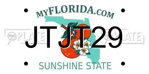 JTJT29 Florida License Plate