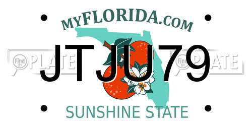 JTJU79 Florida License Plate