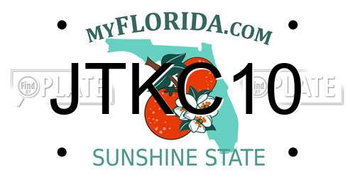 JTKC10 Florida License Plate
