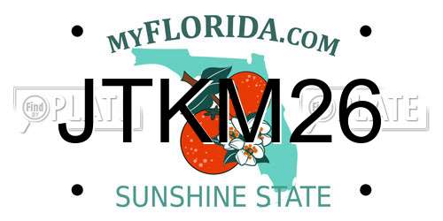 JTKM26 Florida License Plate