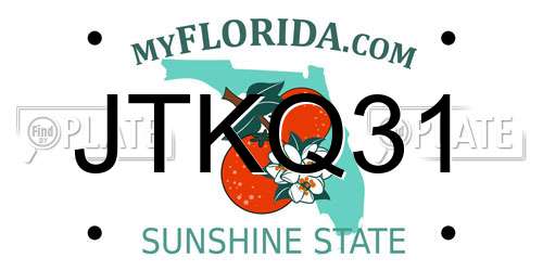 JTKQ31 Florida License Plate