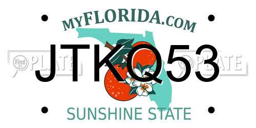 JTKQ53 Florida License Plate