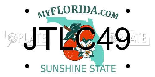 JTLC49 Florida License Plate