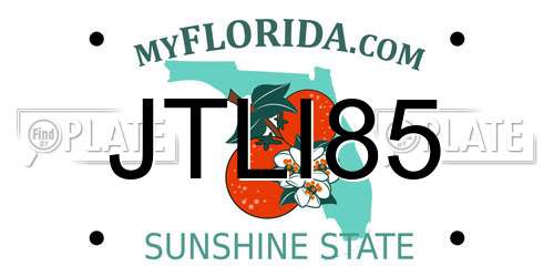 JTLI85 Florida License Plate