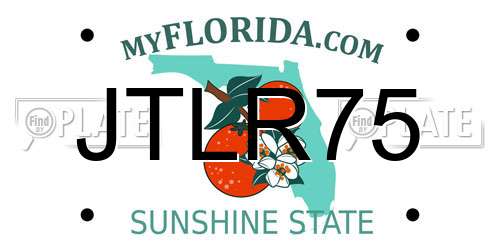 JTLR75 Florida License Plate