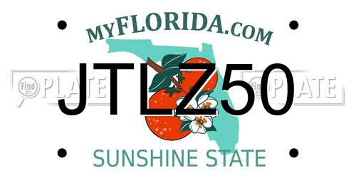 JTLZ50 Florida License Plate