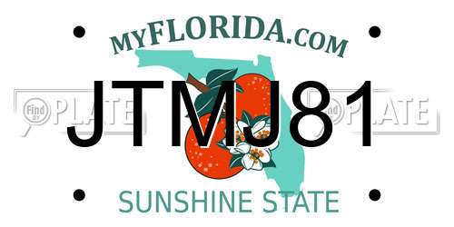 JTMJ81 Florida License Plate