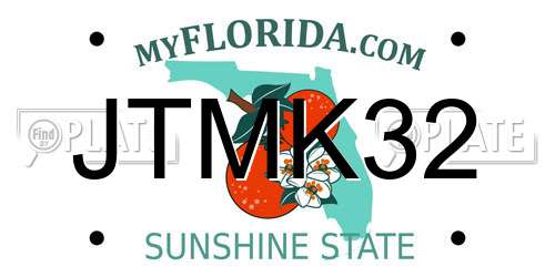 JTMK32 Florida License Plate