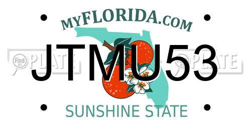 JTMU53 Florida License Plate