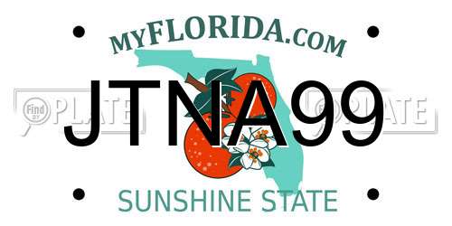 JTNA99 Florida License Plate
