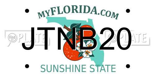 JTNB20 Florida License Plate