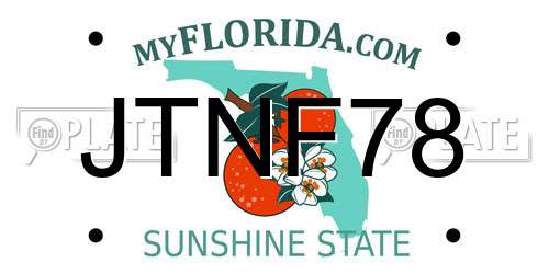 JTNF78 Florida License Plate