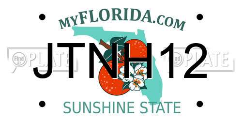 JTNH12 Florida License Plate