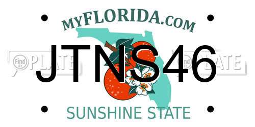 JTNS46 Florida License Plate