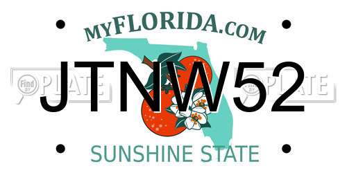 JTNW52 Florida License Plate