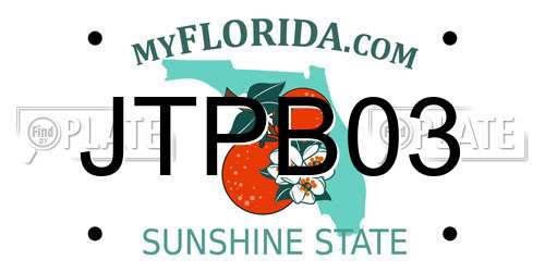 JTPB03 Florida License Plate