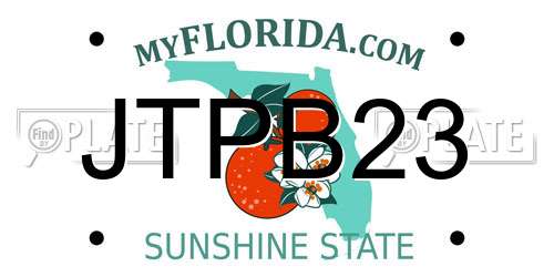 JTPB23 Florida License Plate
