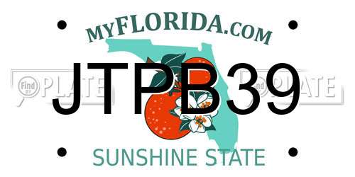 JTPB39 Florida License Plate