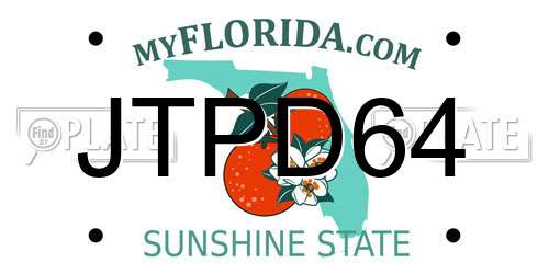 JTPD64 Florida License Plate