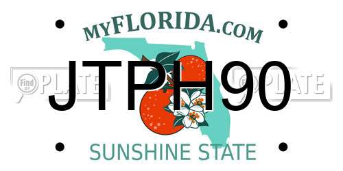 JTPH90 Florida License Plate