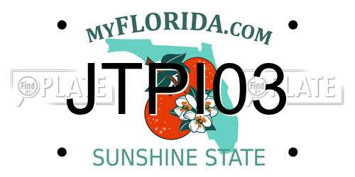 JTPI03 Florida License Plate