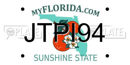 JTPI94 Florida License Plate