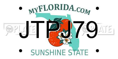 JTPJ79 Florida License Plate