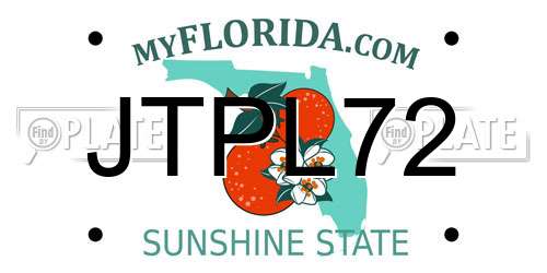 JTPL72 Florida License Plate