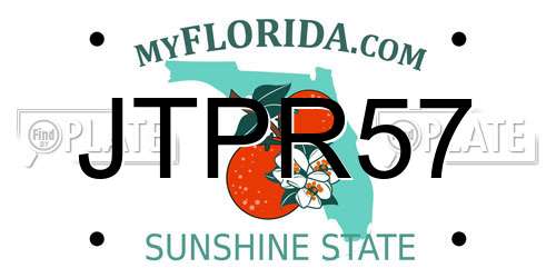 JTPR57 Florida License Plate