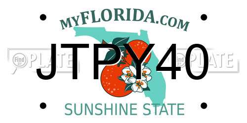 JTPY40 Florida License Plate