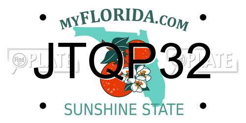 JTQP32 Florida License Plate