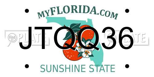 JTQQ36 Florida License Plate