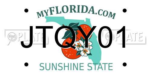JTQY01 Florida License Plate