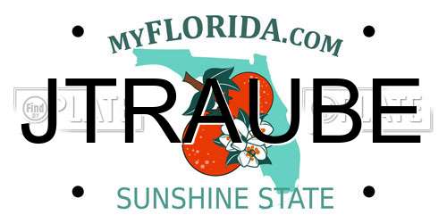 JTRAUBE Florida License Plate