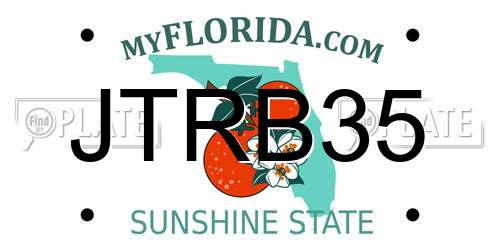 JTRB35 Florida License Plate